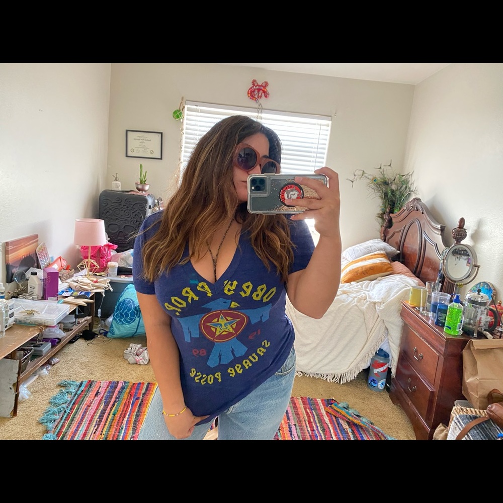 Obey blue v neck